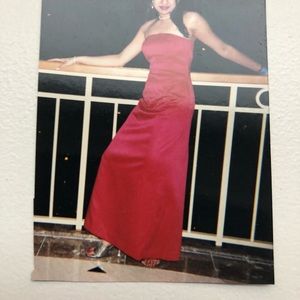 Ann Taylor Red Strapless Gown
